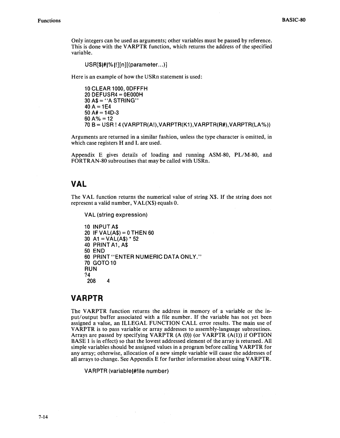 Intel 9800758-02 manual Here is an example of how the USRn statement is used, 60 AO/o = 