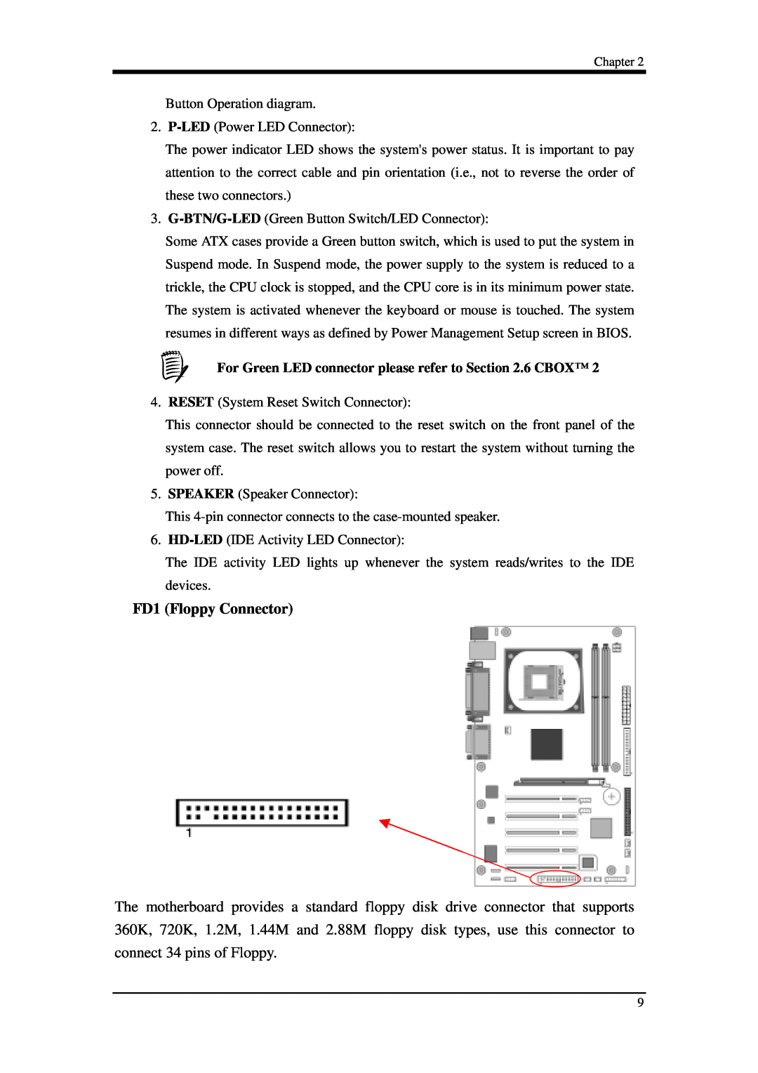 Intel 9EJL4 manual FD1 Floppy Connector 