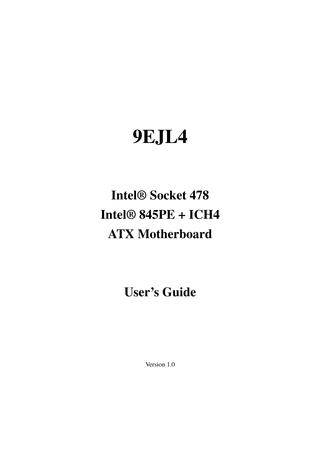 Intel 9EJL4 manual 