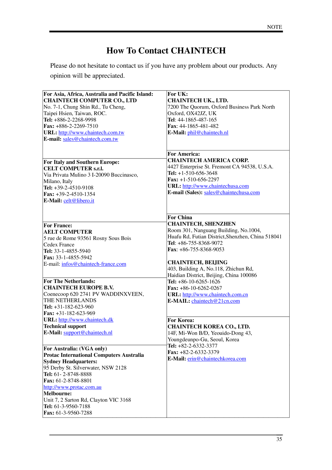 Intel 9EJL4 manual How To Contact Chaintech 