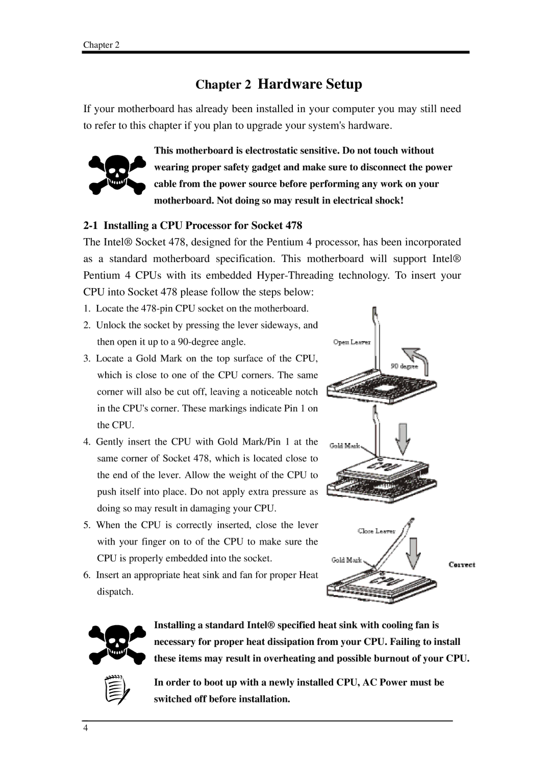 Intel 9EJL4 manual Installing a CPU Processor for Socket 