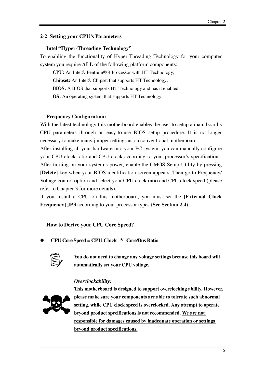 Intel 9EJL4 manual Frequency Configuration, Overclockability 