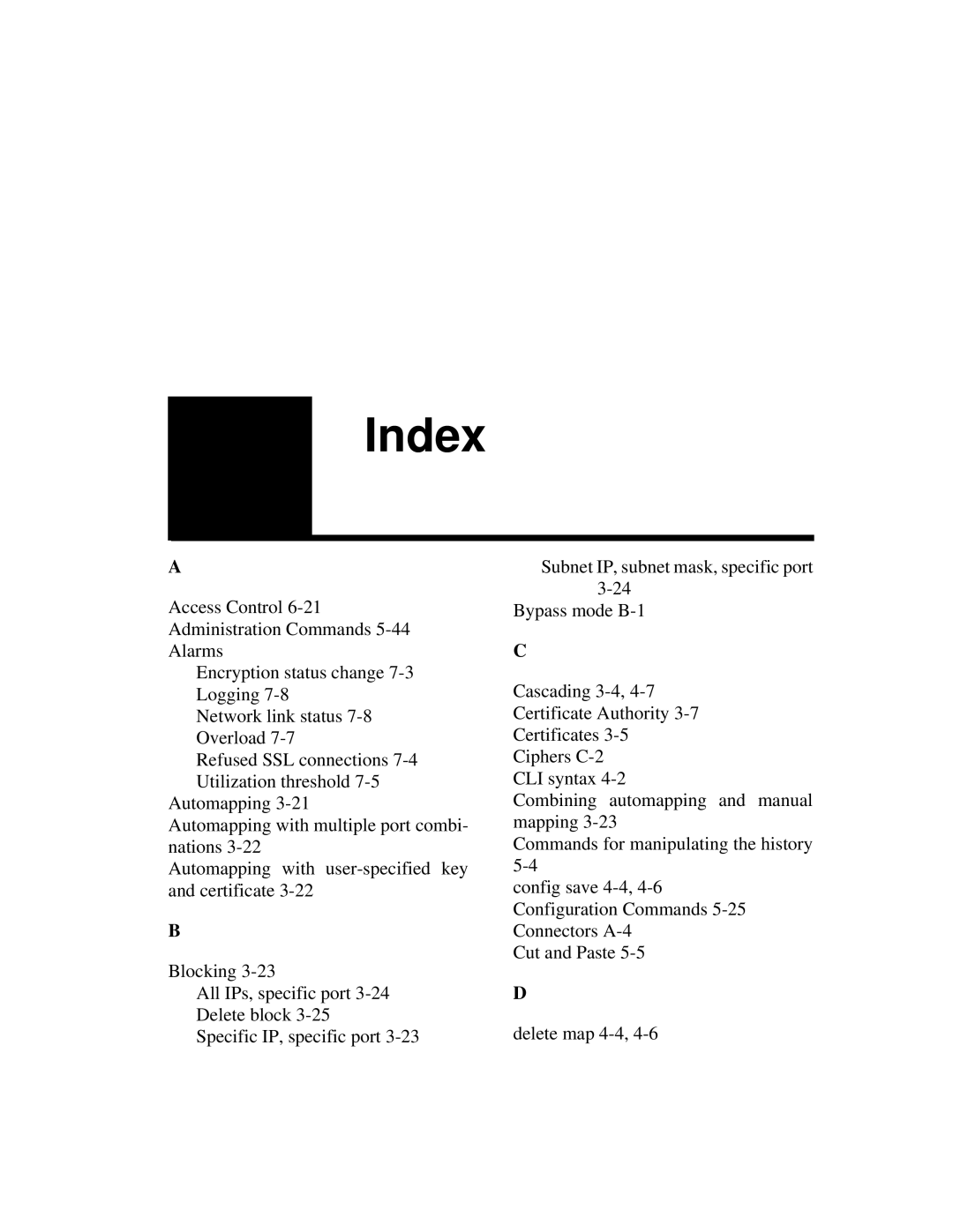 Intel A31032-001 manual Index 