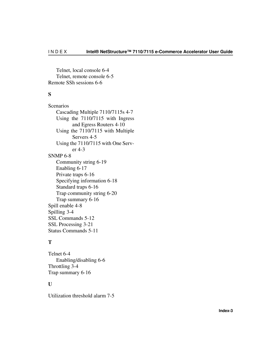 Intel A31032-001 manual Index-3 