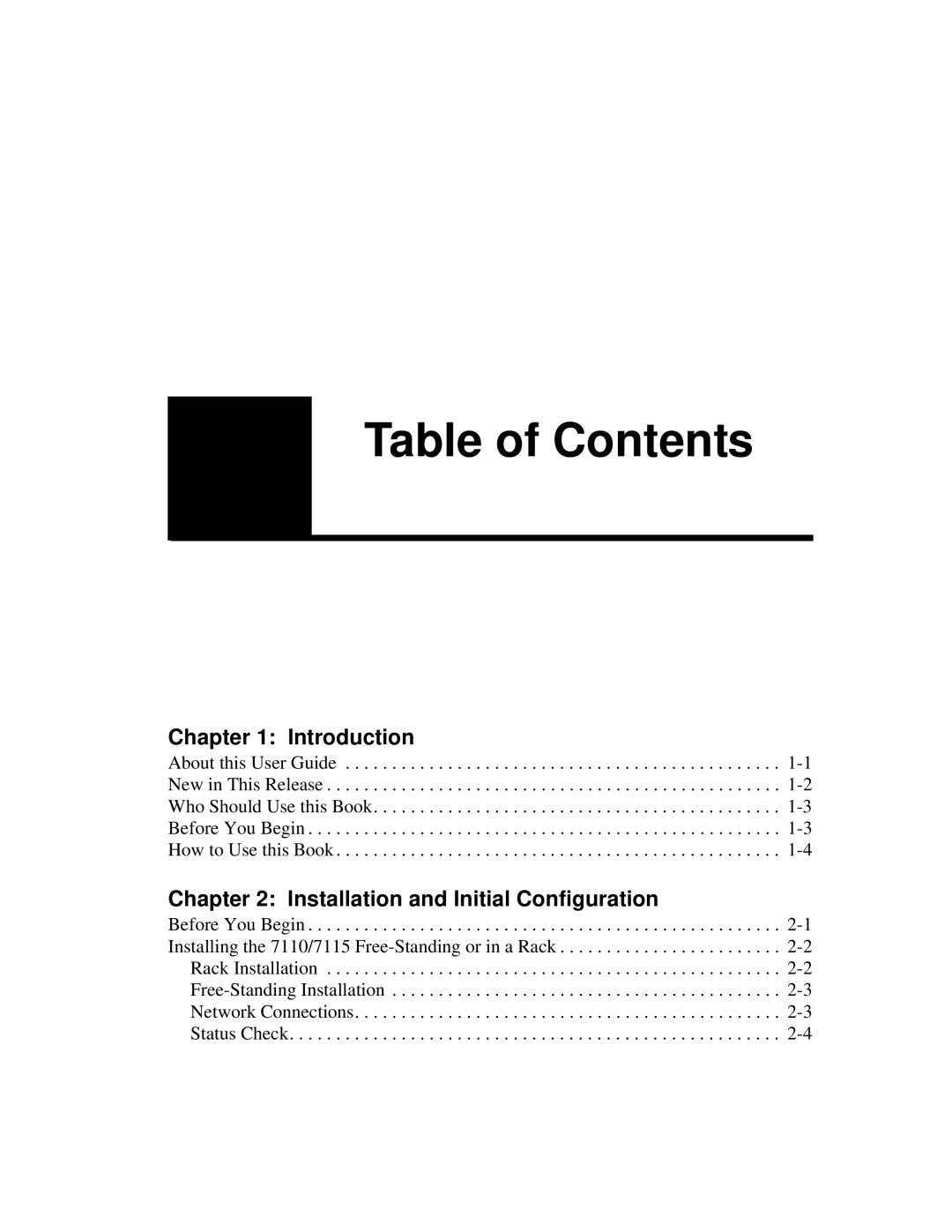 Intel A31032-001 manual Table of Contents 