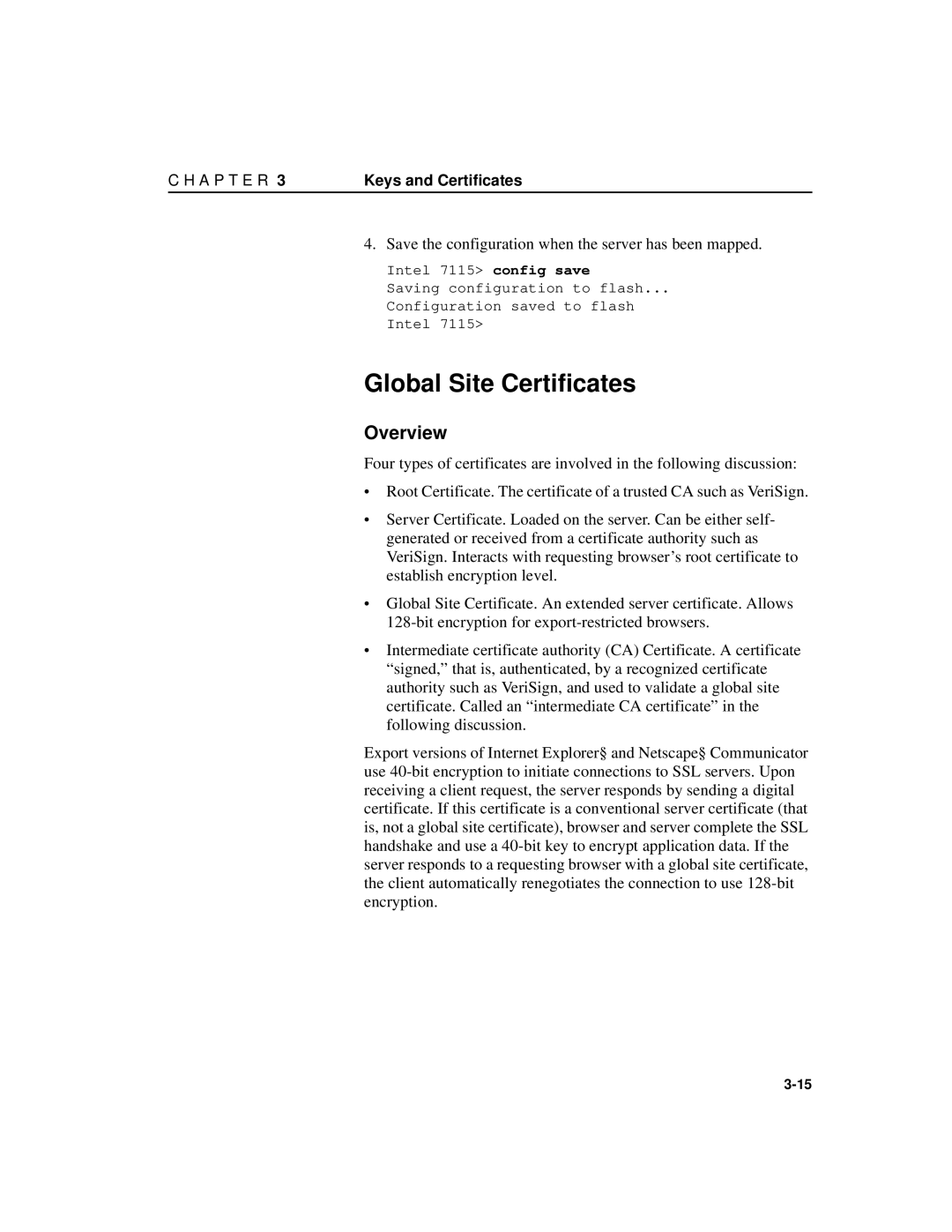 Intel A31032-001 manual Global Site Certificates, Overview 