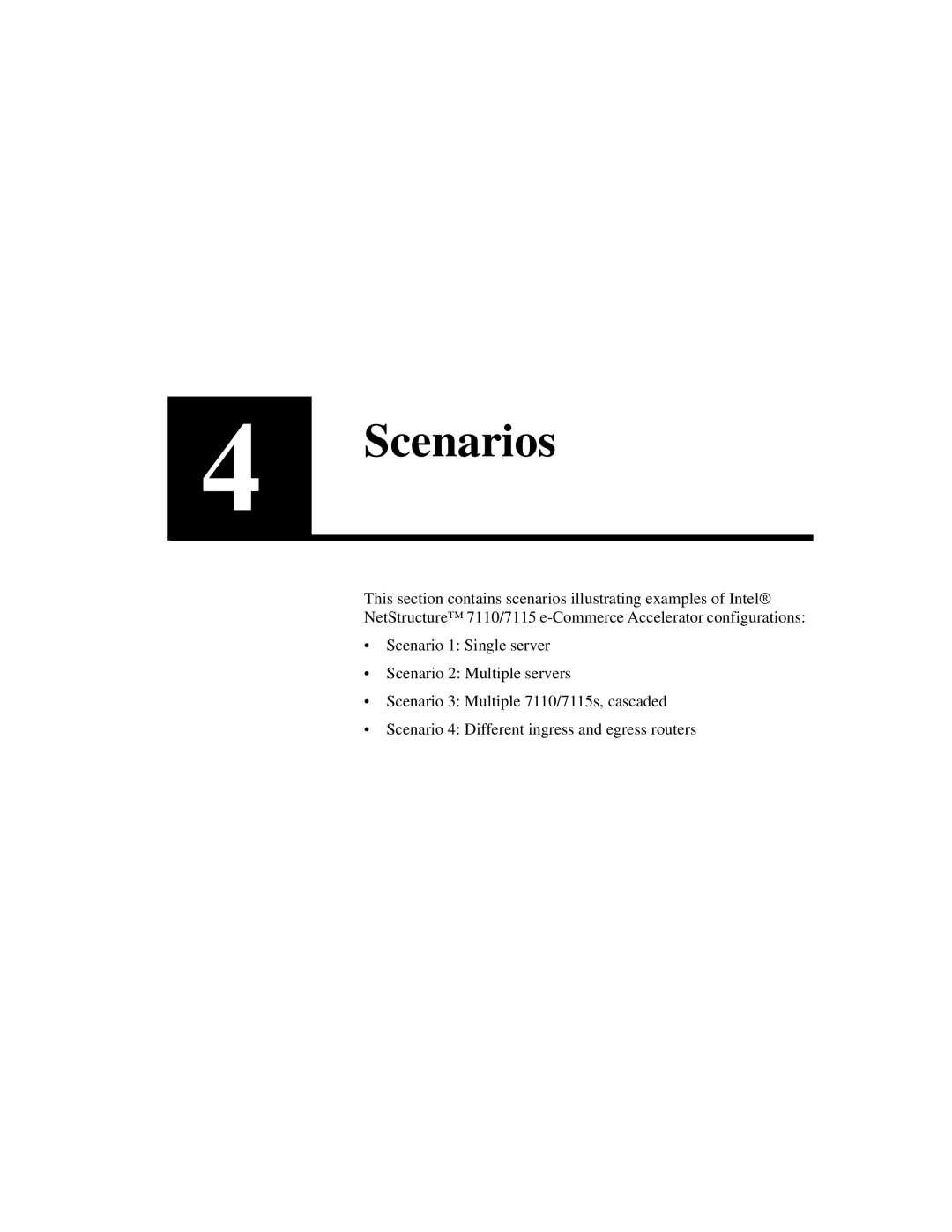 Intel A31032-001 manual Scenarios 