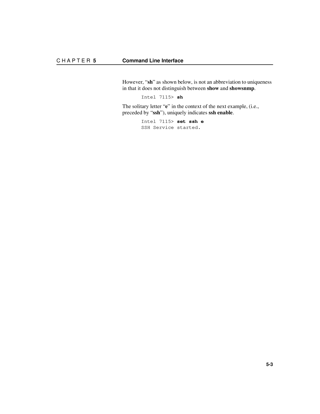 Intel A31032-001 manual A P T E R Command Line Interface 