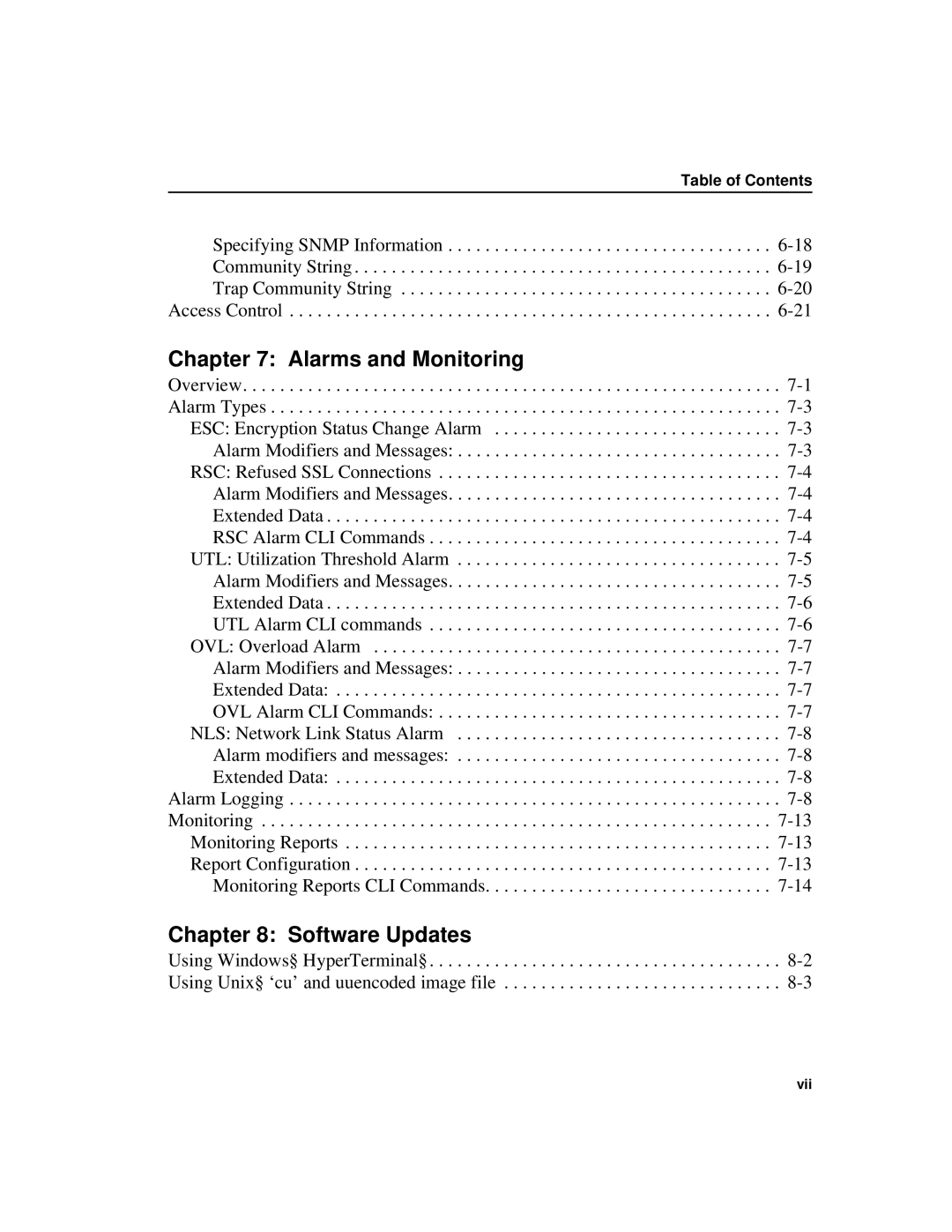 Intel A31032-001 manual Alarms and Monitoring 