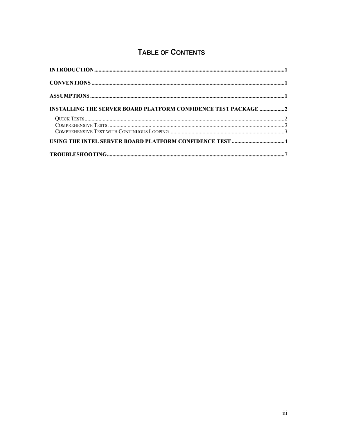 Intel A96134-002 manual Table of Contents 