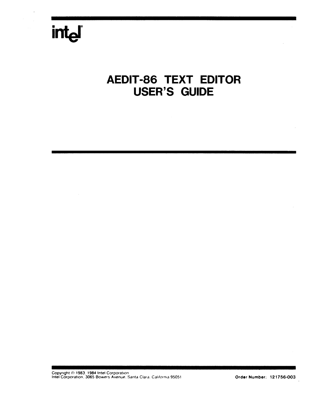 Intel AEDIT-86 manual Inter 