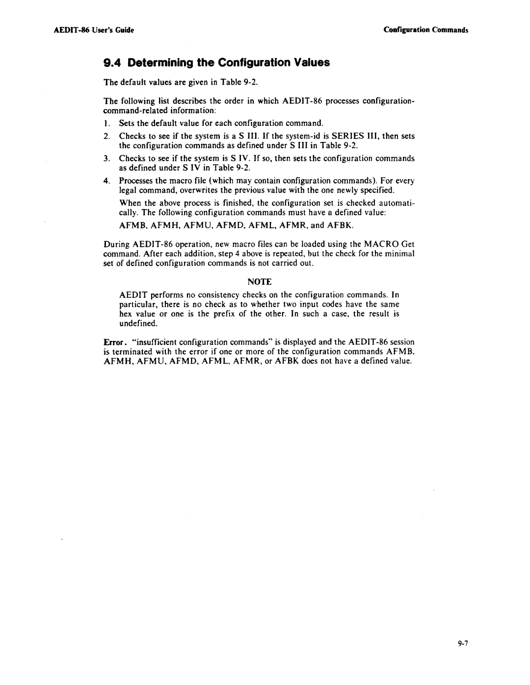 Intel AEDIT-86 manual Determining the Configuration Values 