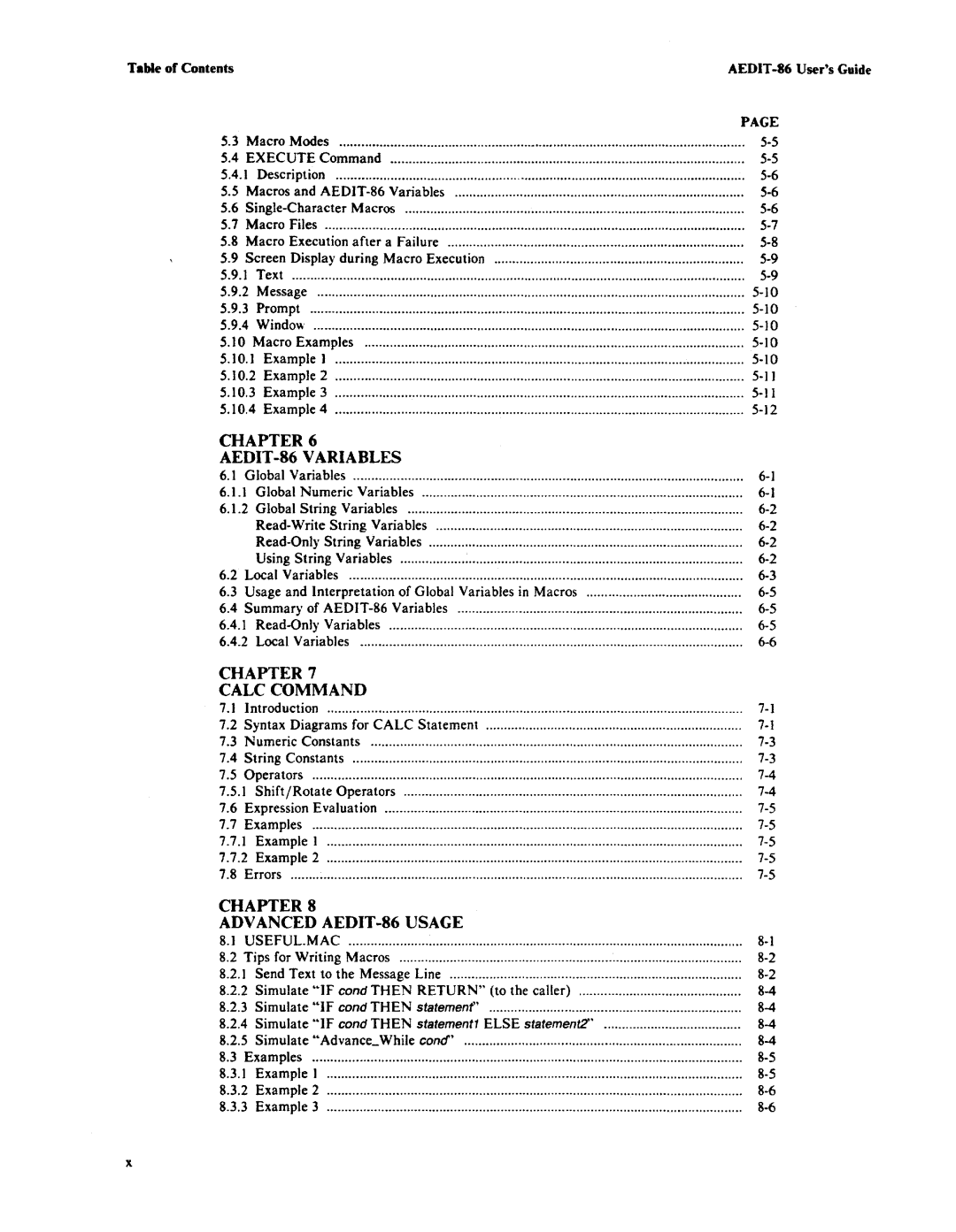 Intel manual Chapter AEDIT-86 Variables 