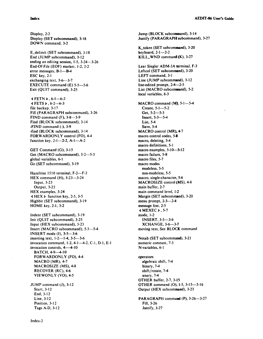 Intel AEDIT-86 manual Forwardonly FO 