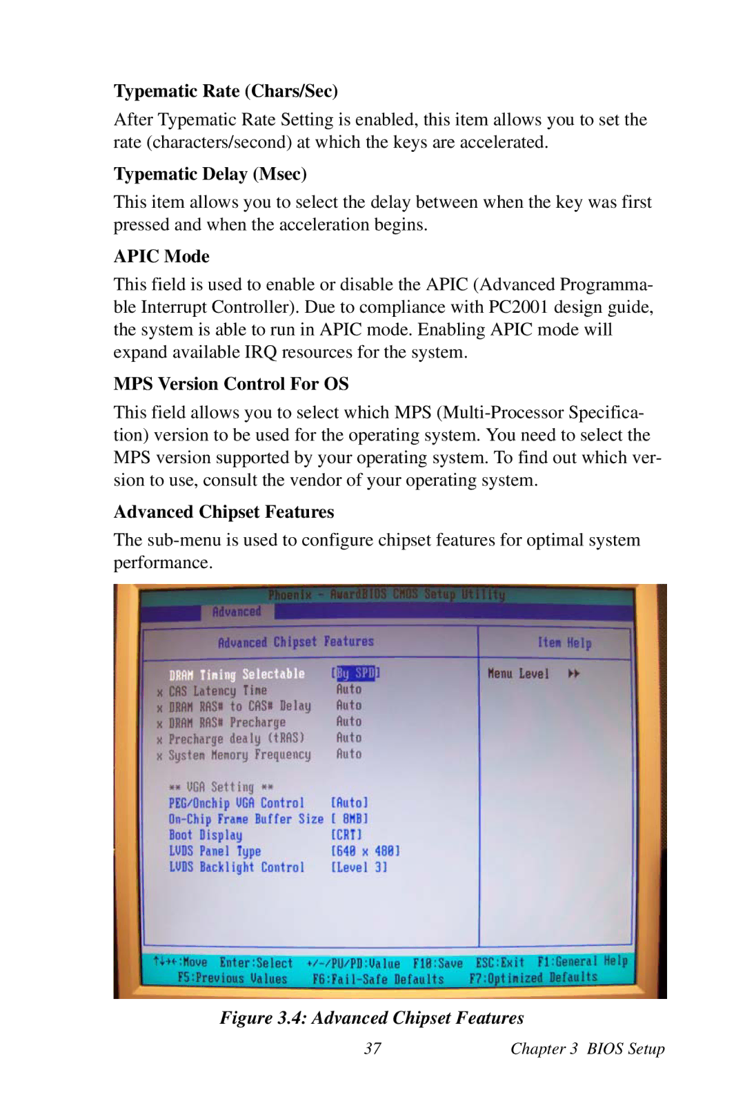 Intel AIMB-253 user manual Typematic Rate Chars/Sec, Typematic Delay Msec, Apic Mode, MPS Version Control For OS 