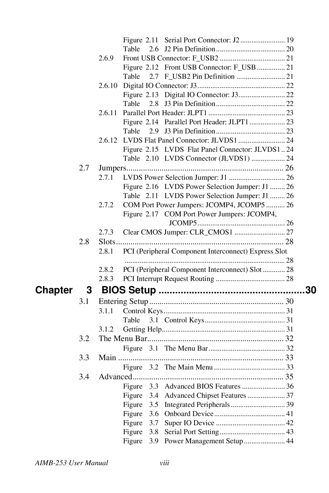 Intel AIMB-253 user manual Chapter Bios Setup 