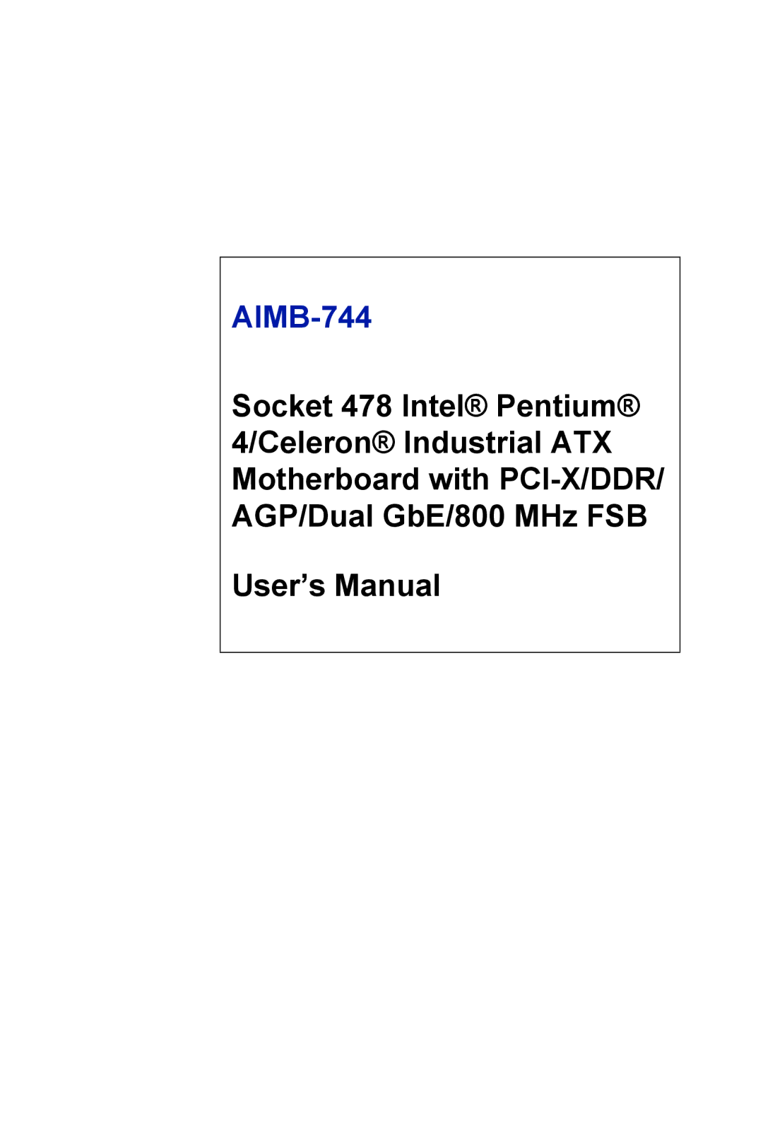 Intel AIMB-744 user manual 