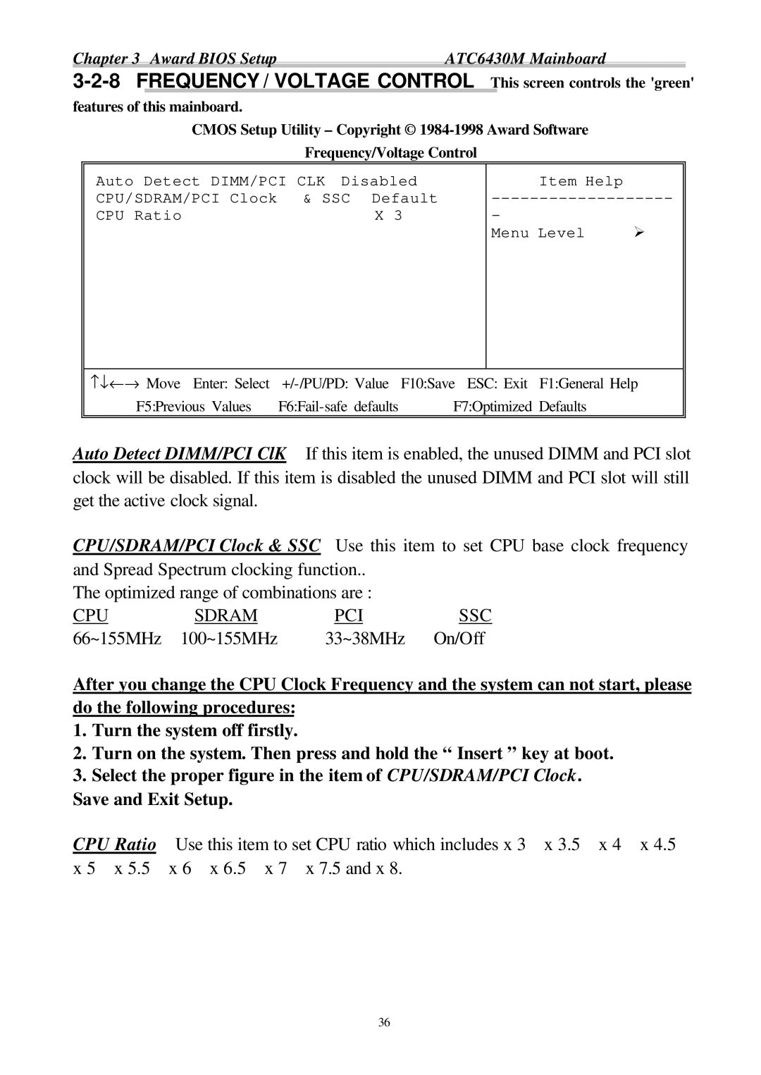 Intel ATC6430M appendix Frequency / Voltage Control 