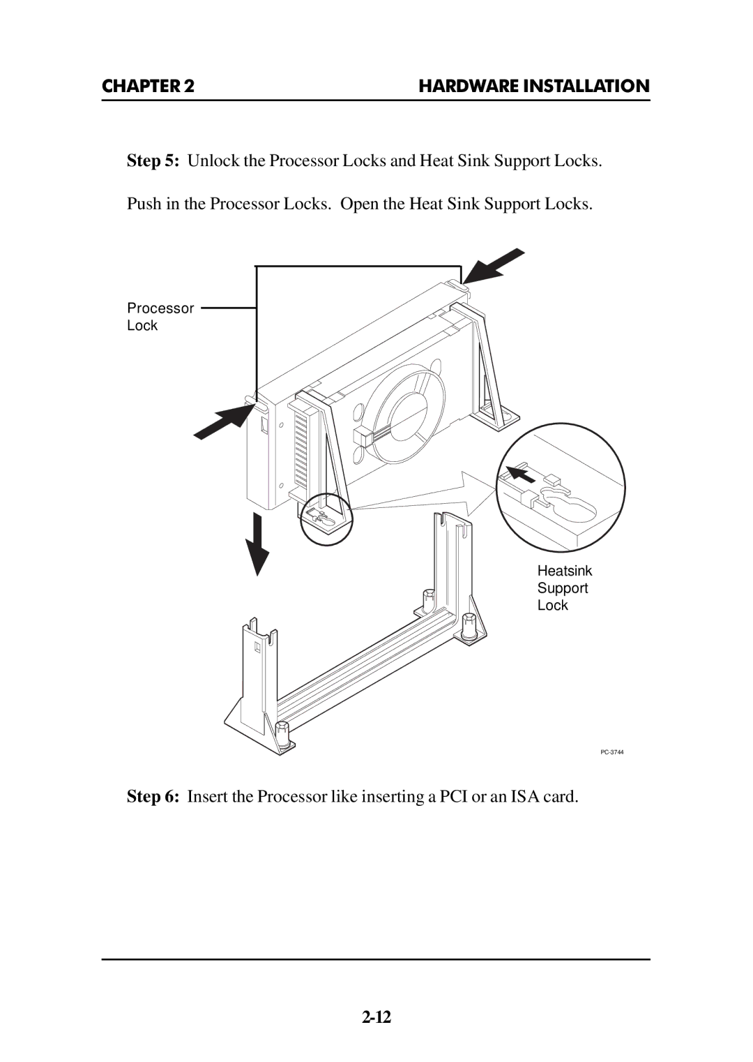 Intel ATX BX2 manual Processor Lock Heatsink Support 