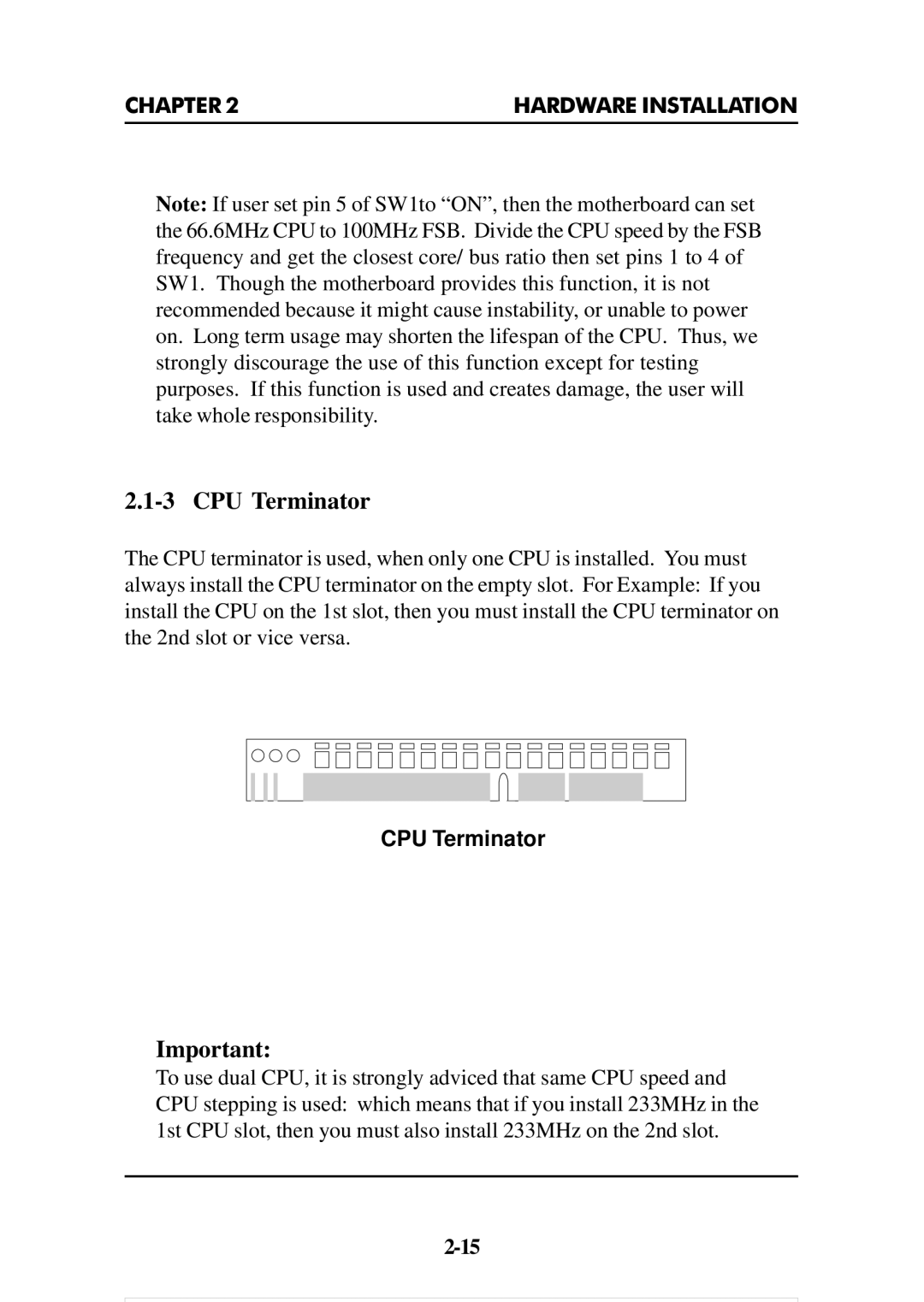 Intel ATX BX2 manual CPU Terminator 