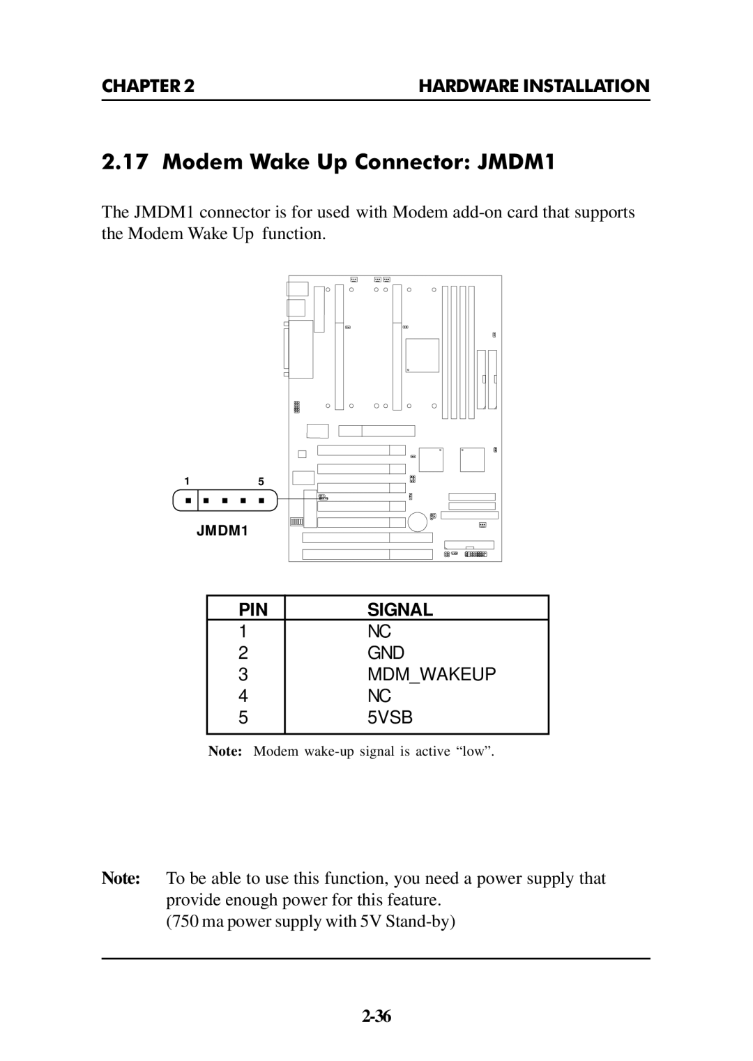 Intel ATX BX2 manual Modem Wake Up Connector JMDM1 