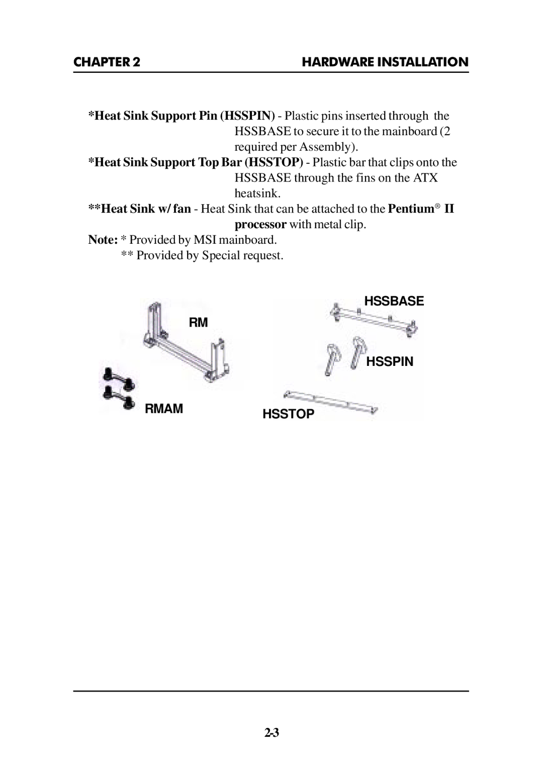 Intel ATX BX2 manual Hssbase Hsspin Rmamhsstop 