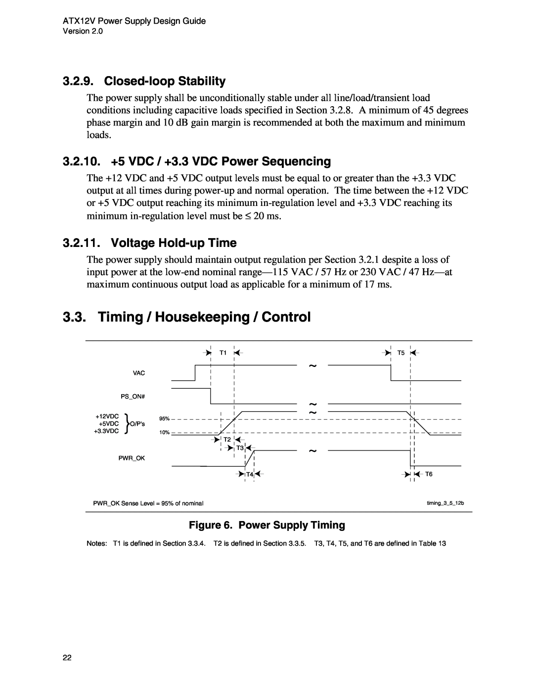 Intel ATX12V Timing / Housekeeping / Control, Closed-loop Stability, 3.2.10. +5 VDC / +3.3 VDC Power Sequencing, ~ ~ ~ ~ 