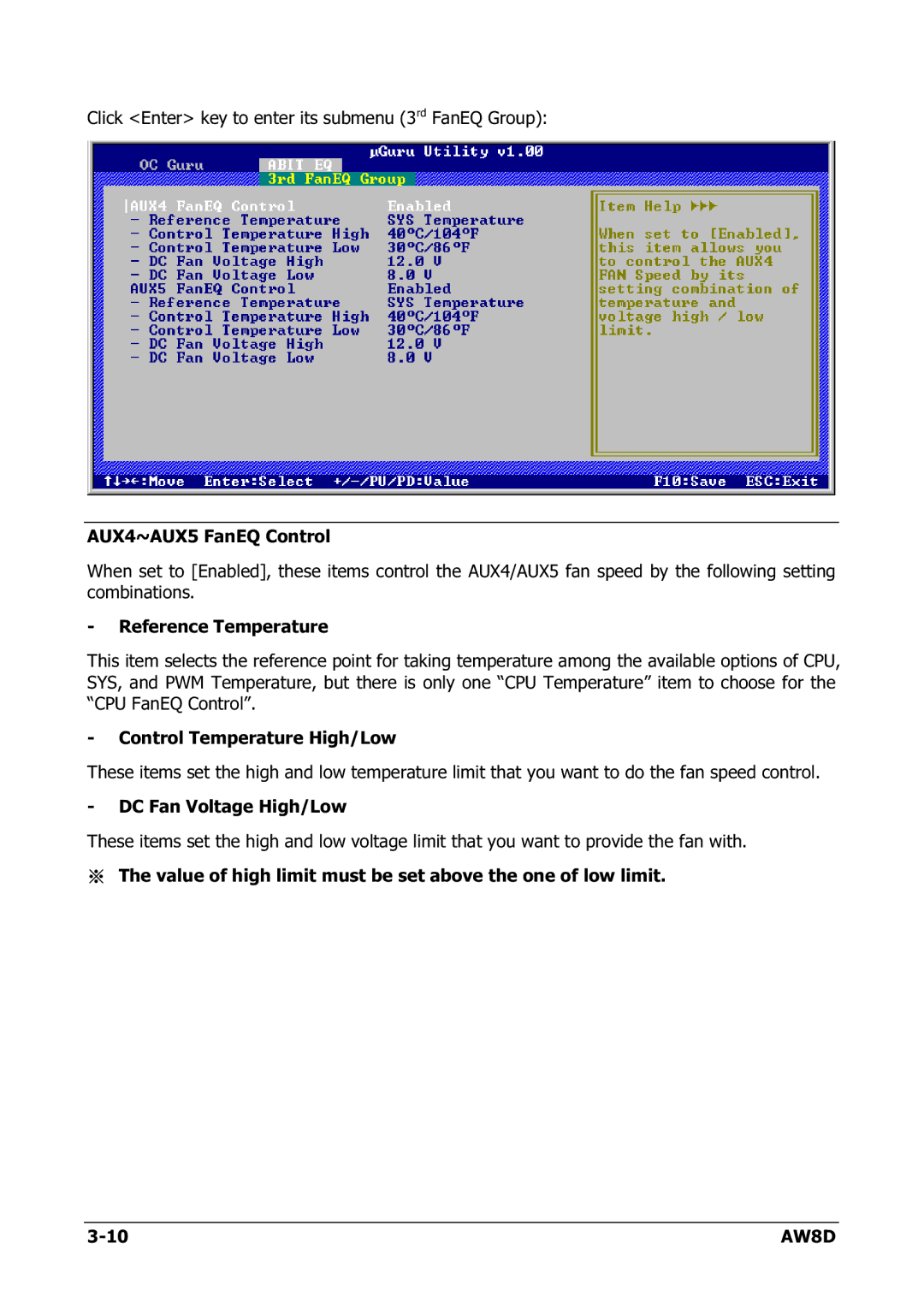 Intel AW8D user manual 