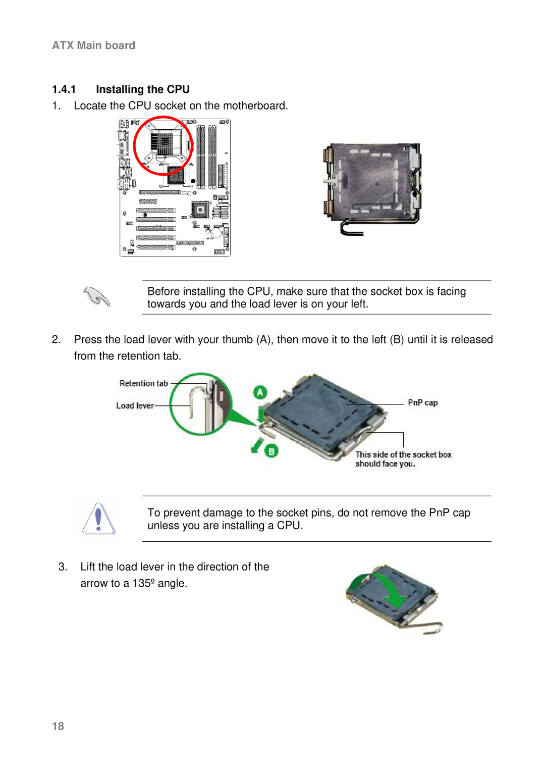 Intel AX965Q user manual Installing the CPU 