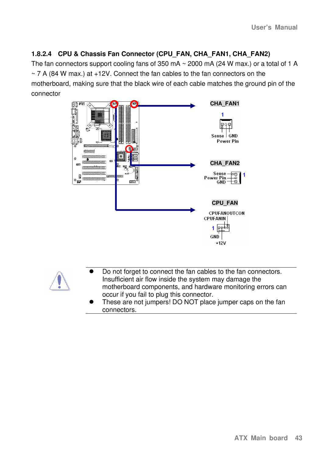 Intel AX965Q user manual CPU & Chassis Fan Connector CPUFAN, CHAFAN1, CHAFAN2 