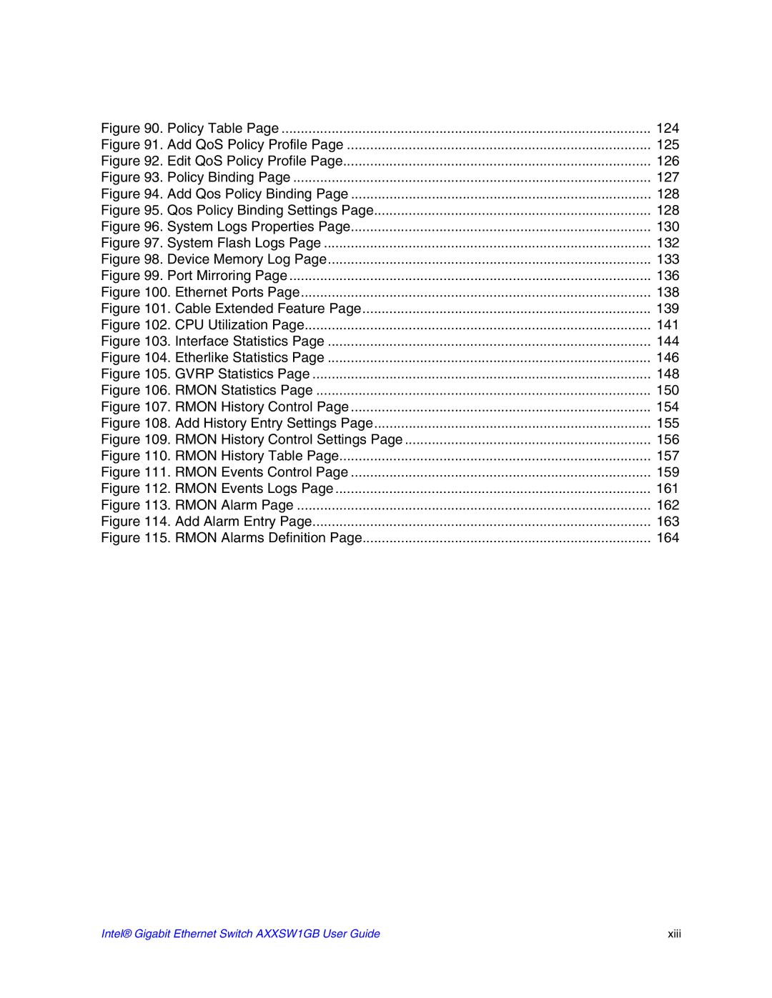 Intel AXXSW1GB manual Policy 