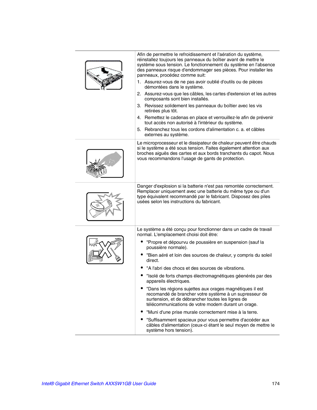 Intel manual Intel Gigabit Ethernet Switch AXXSW1GB User Guide 174 