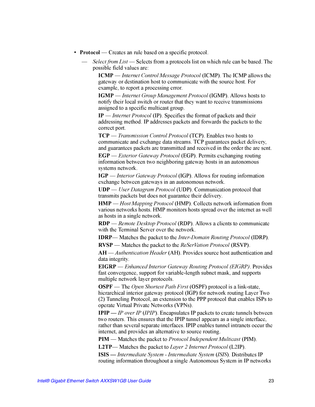 Intel manual Intel Gigabit Ethernet Switch AXXSW1GB User Guide 