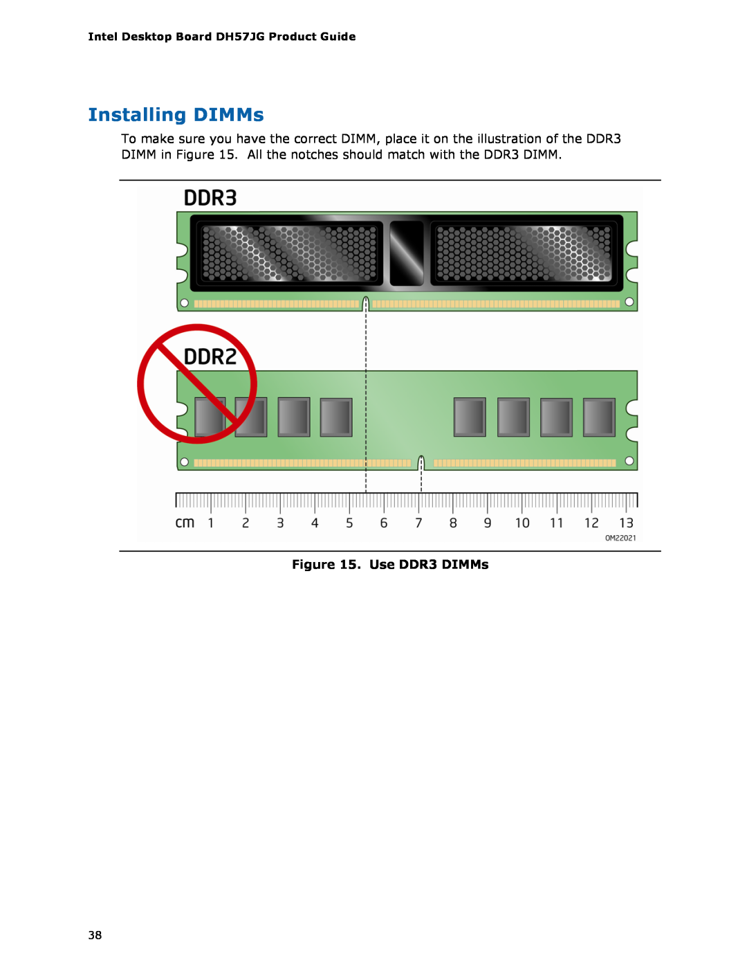 Intel BLKDH57JG manual Installing DIMMs, Use DDR3 DIMMs, Intel Desktop Board DH57JG Product Guide 