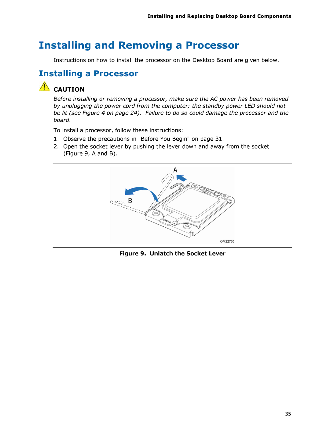 Intel BLKDX58SO2 manual Installing and Removing a Processor, Installing a Processor 