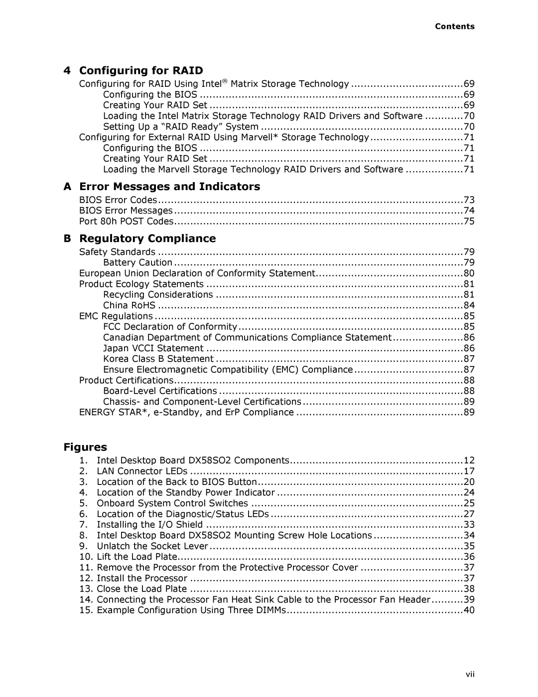 Intel BLKDX58SO2 manual Configuring for RAID, Contents 