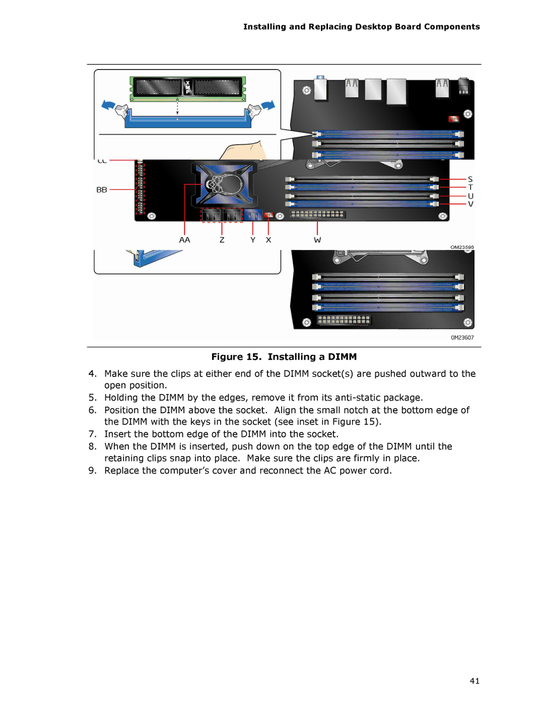 Intel BLKDX79TO manual Installing a Dimm 