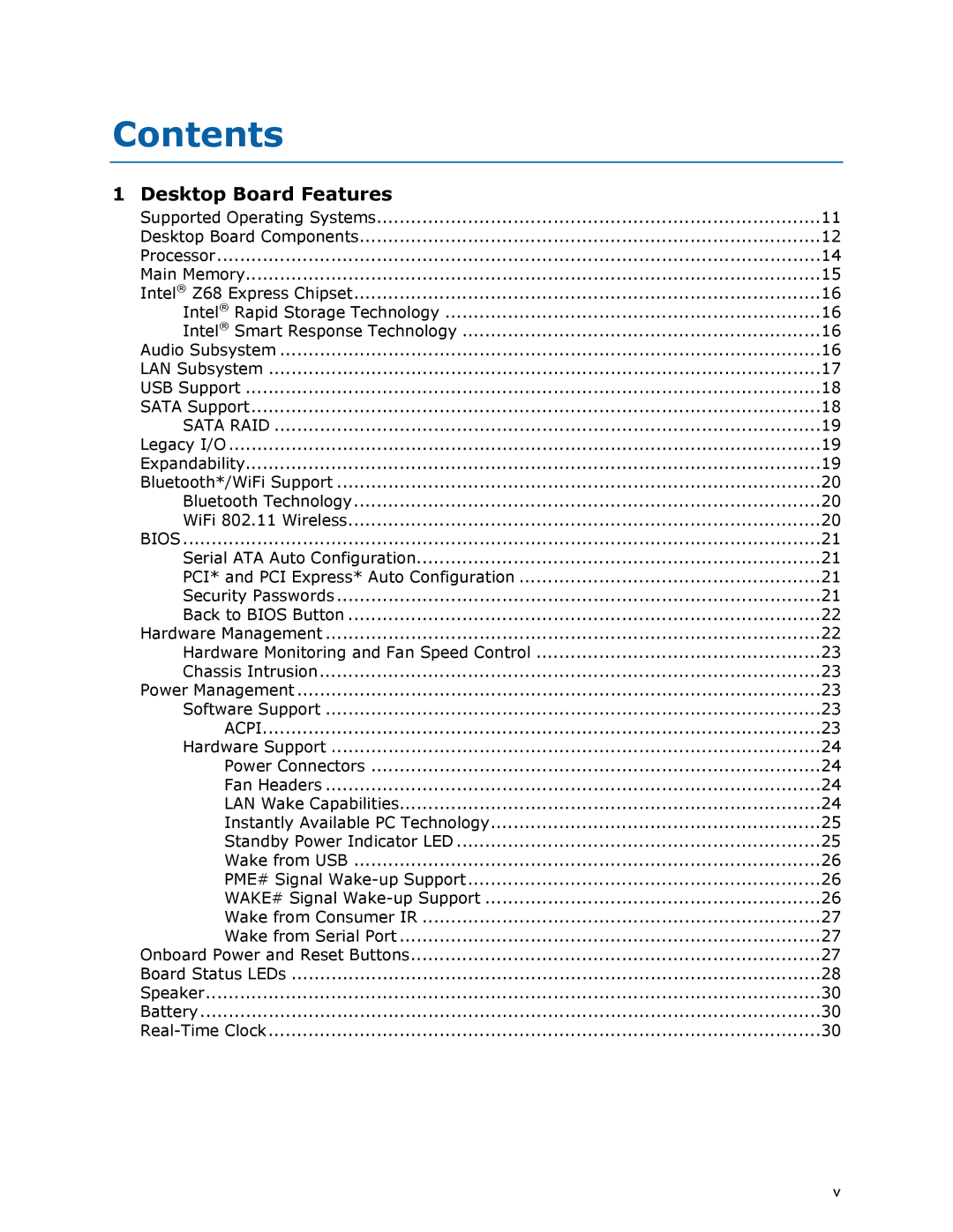 Intel BLKDZ68BC manual Contents 