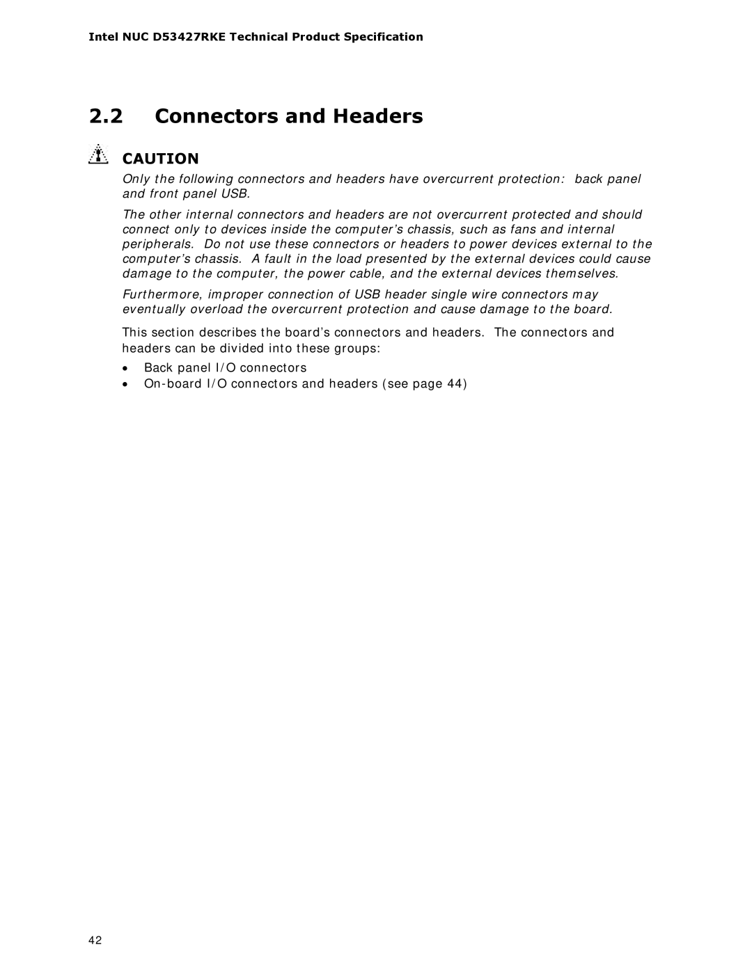 Intel BOXDC53427HYE specifications Connectors and Headers 