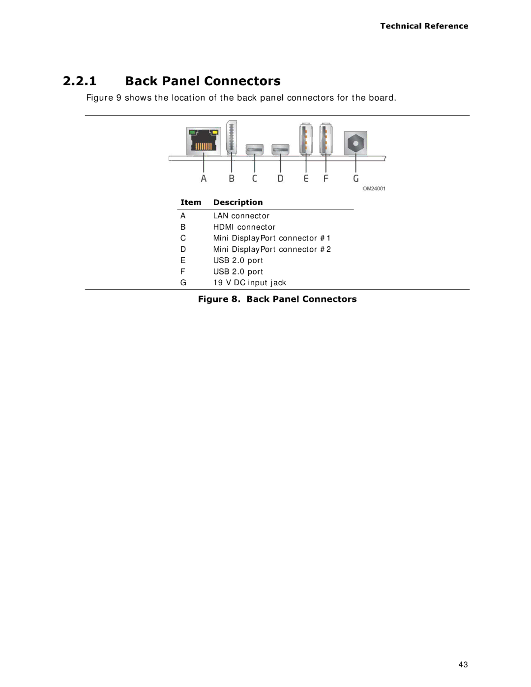 Intel BOXDC53427HYE specifications Back Panel Connectors, Technical Reference 