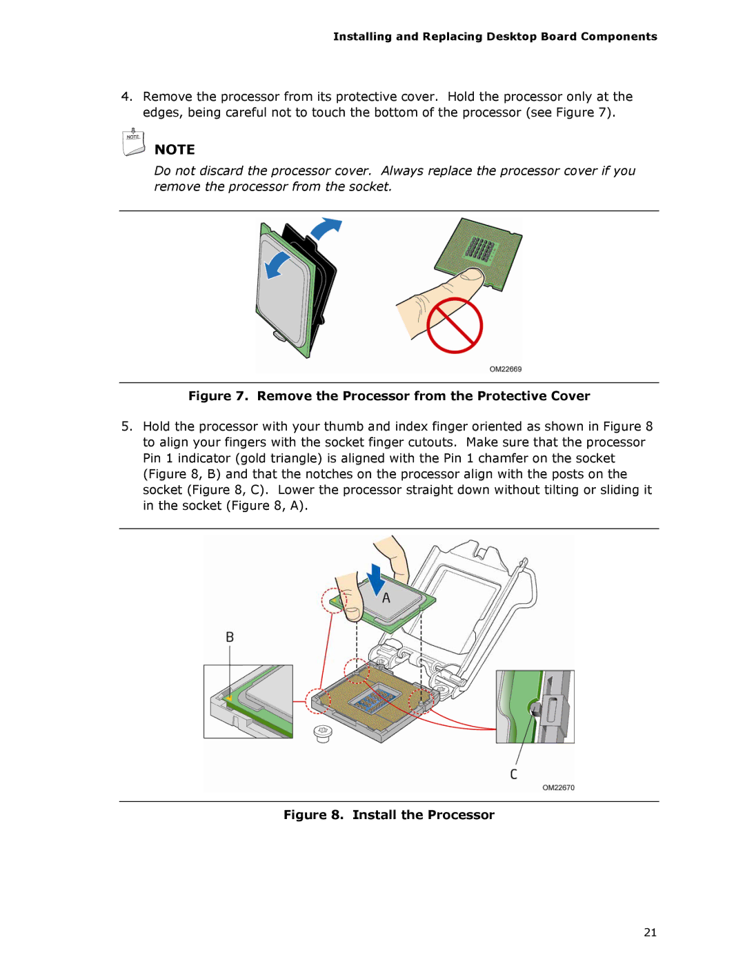 Intel BOXDH61AG manual Remove the Processor from the Protective Cover 