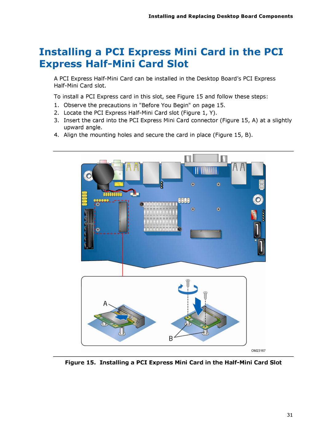 Intel BOXDH61AG manual Installing and Replacing Desktop Board Components 