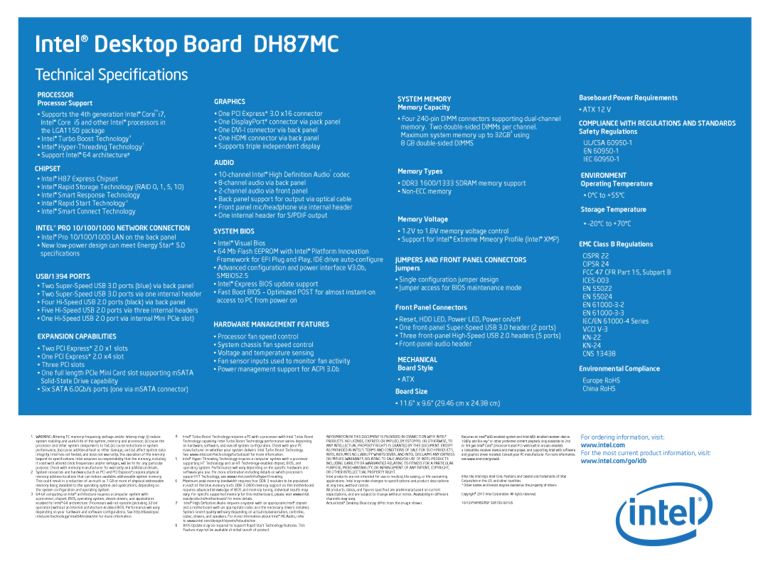 Intel BOXDH87MC manual Intel Visual Bios, Board Style 