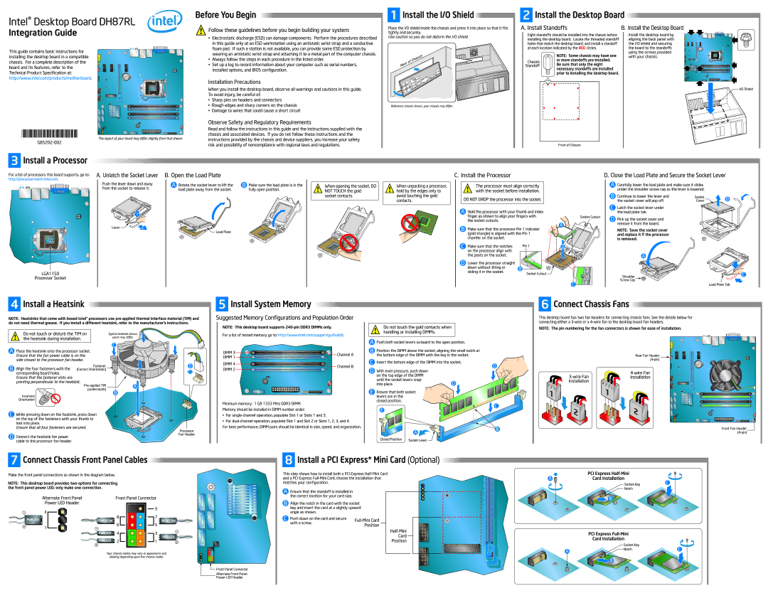 Intel BOXDH87RL manual 