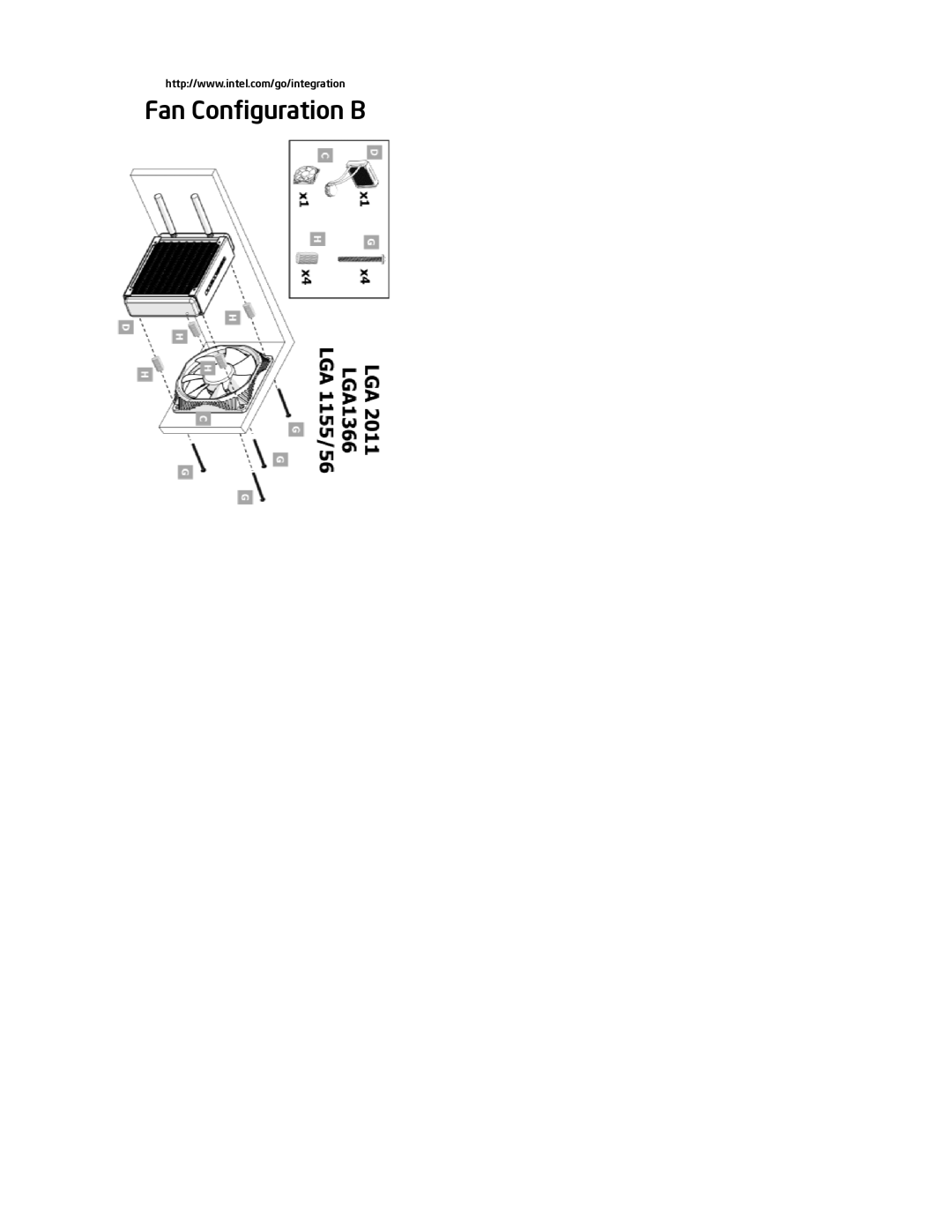 Intel BXTS13X installation instructions Fan Conﬁguration B 