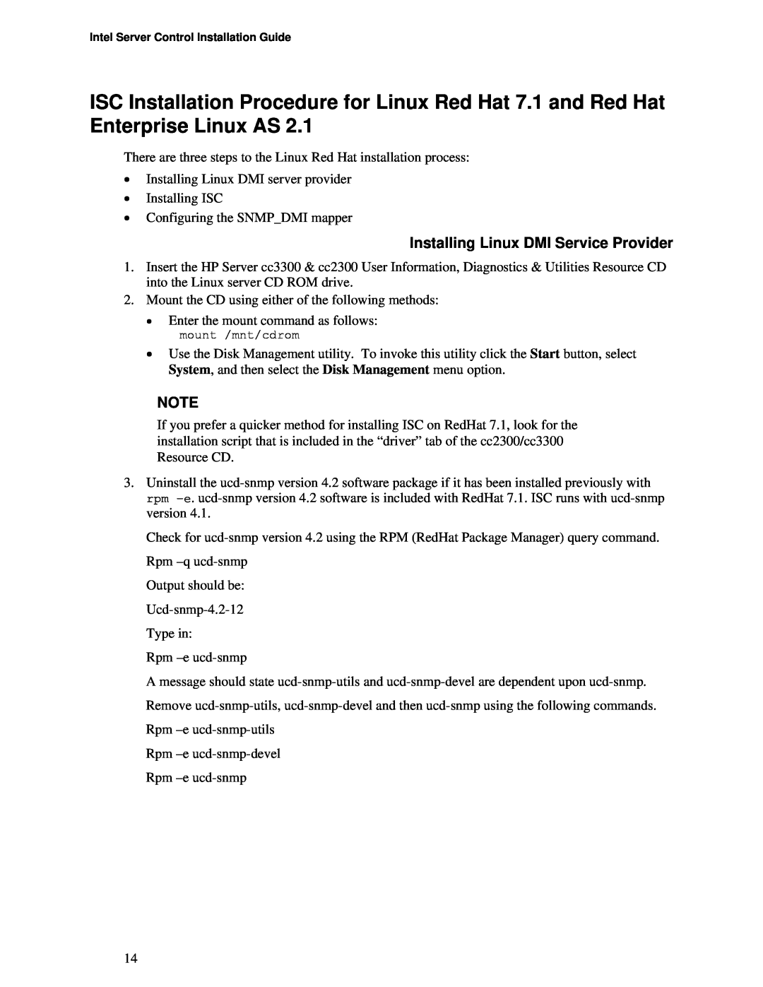 Intel cc3300, cc2300 manual Installing Linux DMI Service Provider 