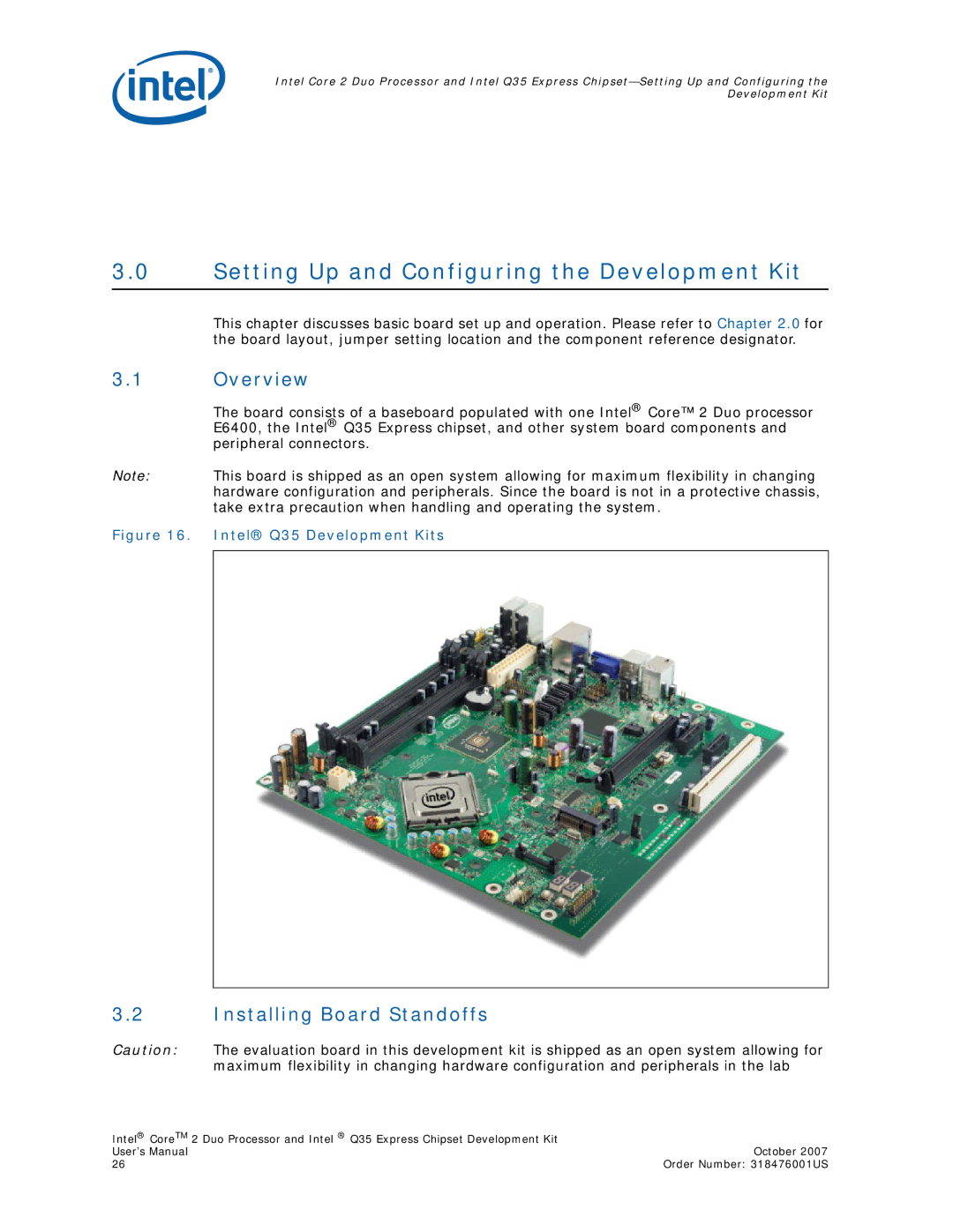 Intel Core 2 Duo, Q35 Express user manual Overview, Installing Board Standoffs 