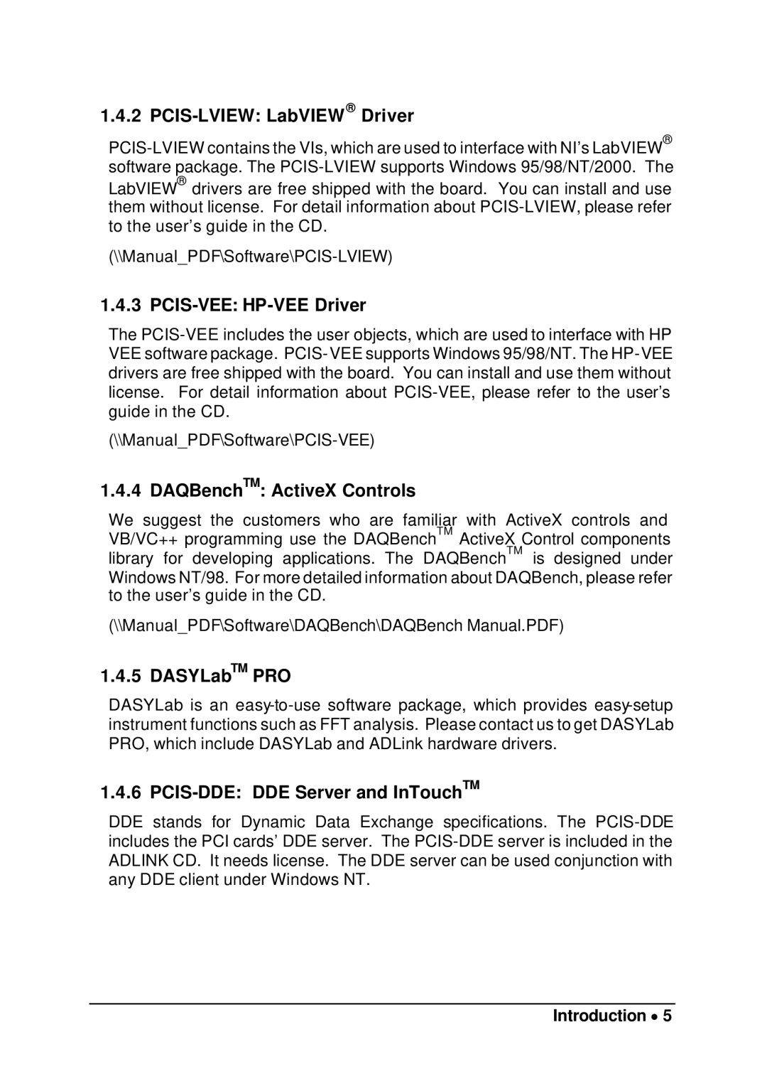 Intel cPCI-7200 manual PCIS-LVIEW LabVIEW Driver 