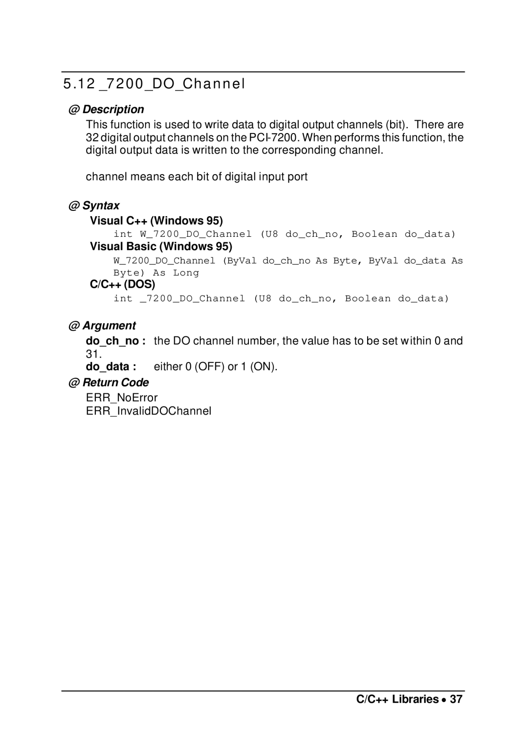 Intel cPCI-7200 manual 12 7200DOChannel 