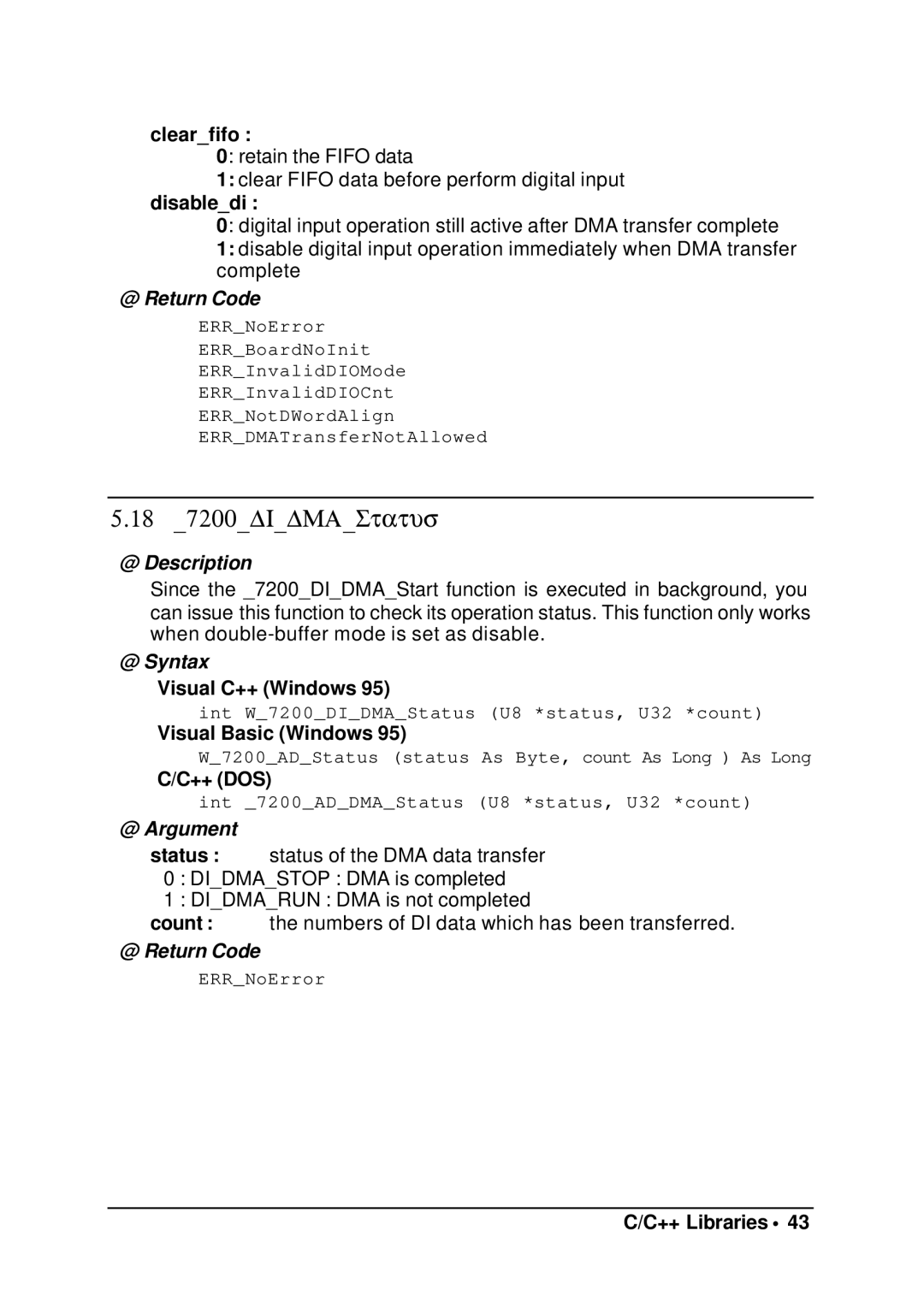 Intel cPCI-7200 manual 18 7200DIDMAStatus, Clearfifo 